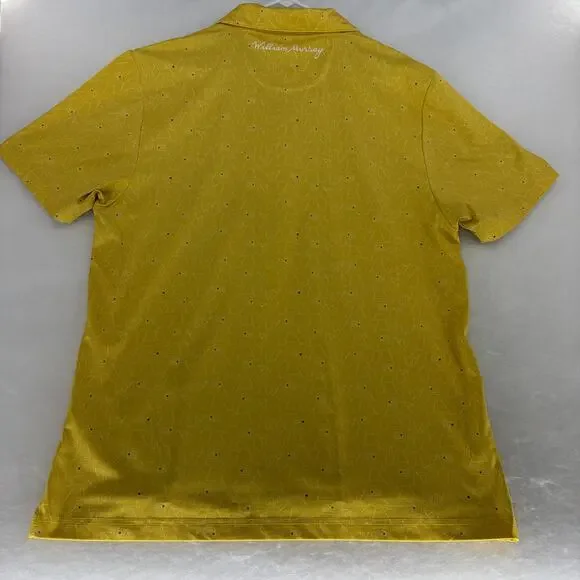 William Murray Men's Yellow Off the Rocks Martini Glass Print Polo Shirt Large - Picture 2 of 16
